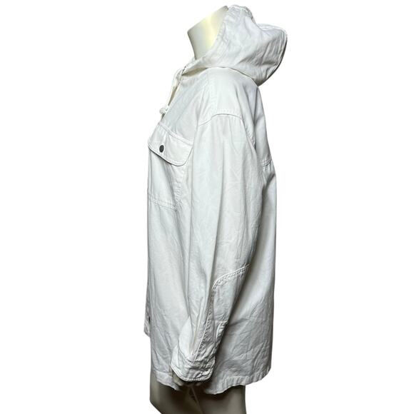 Vintage Marsh Landing White Hooded Shirt Jacket – 100% Cotton – Size L - Picture 3 of 8